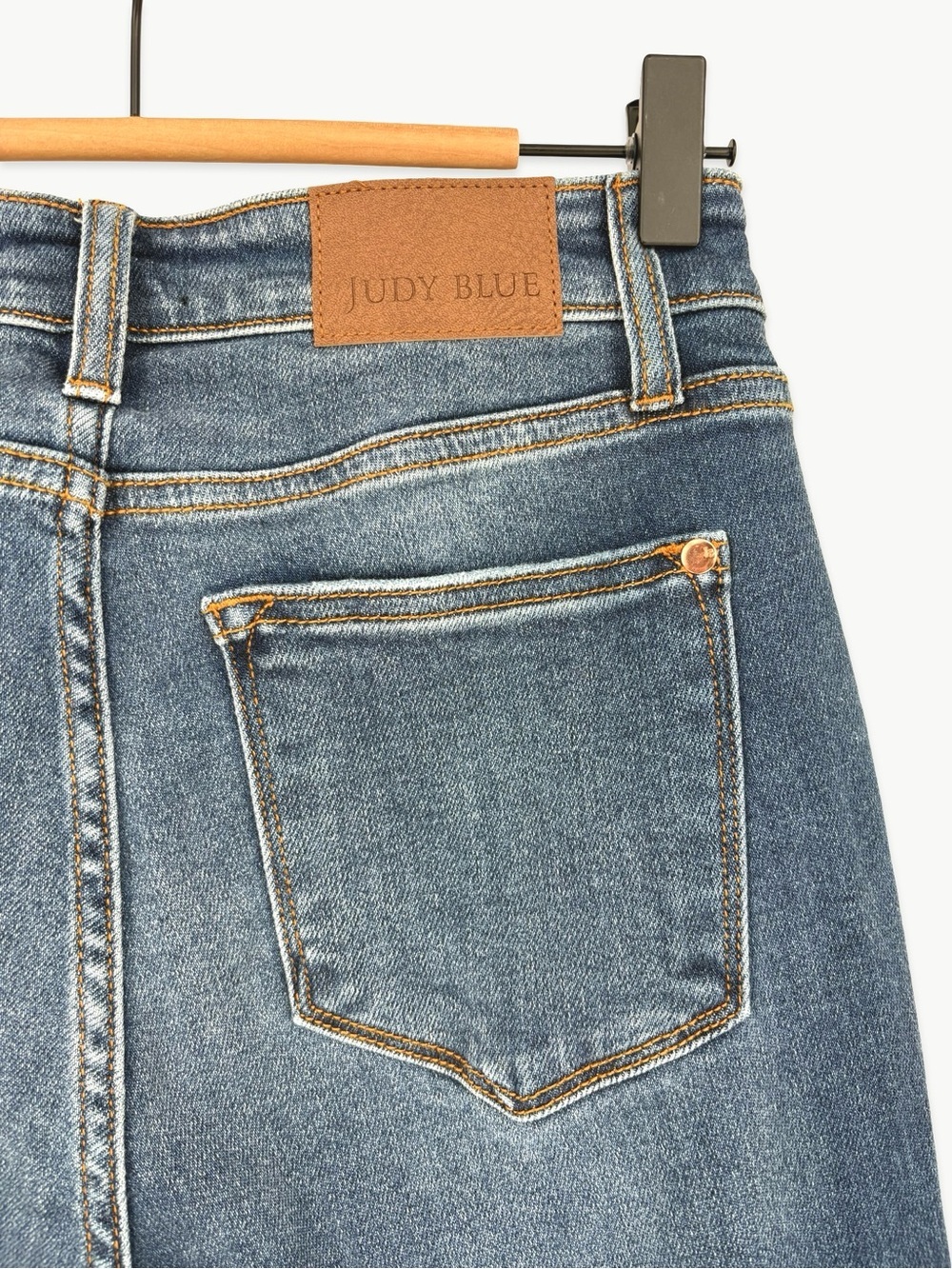 Judy Blue High Rise Straight Jeans Size 5/27 Dark Wash Center Seam - Picture 7 of 12